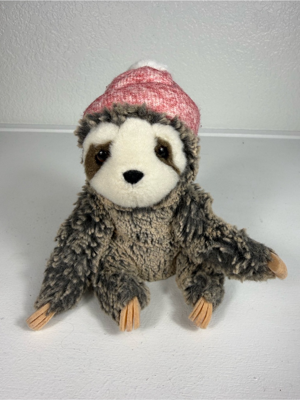Douglas Small Plush Sloth with Red Hat